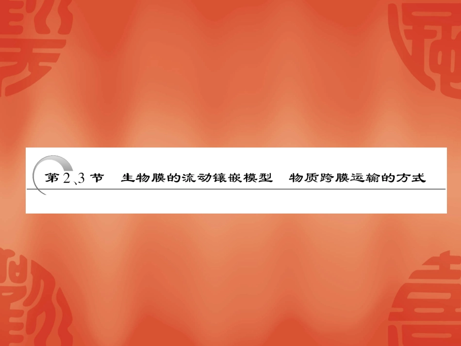 必修一__第四章__第2.3节__生物膜的流动镶嵌模型_物质跨膜运输的方式_第1页