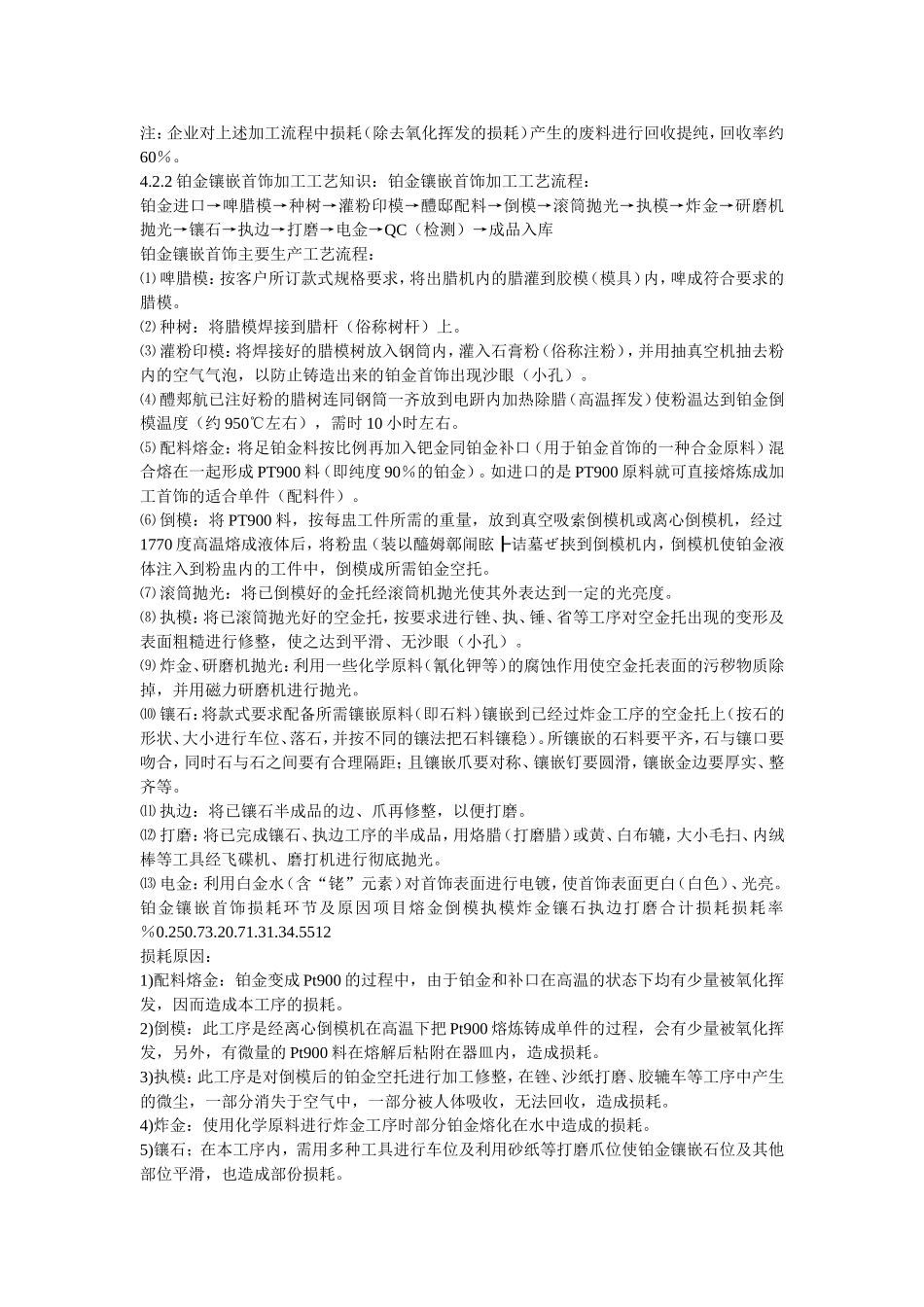 铂金首饰和铂金镶嵌首饰加工贸易单耗标准_第2页