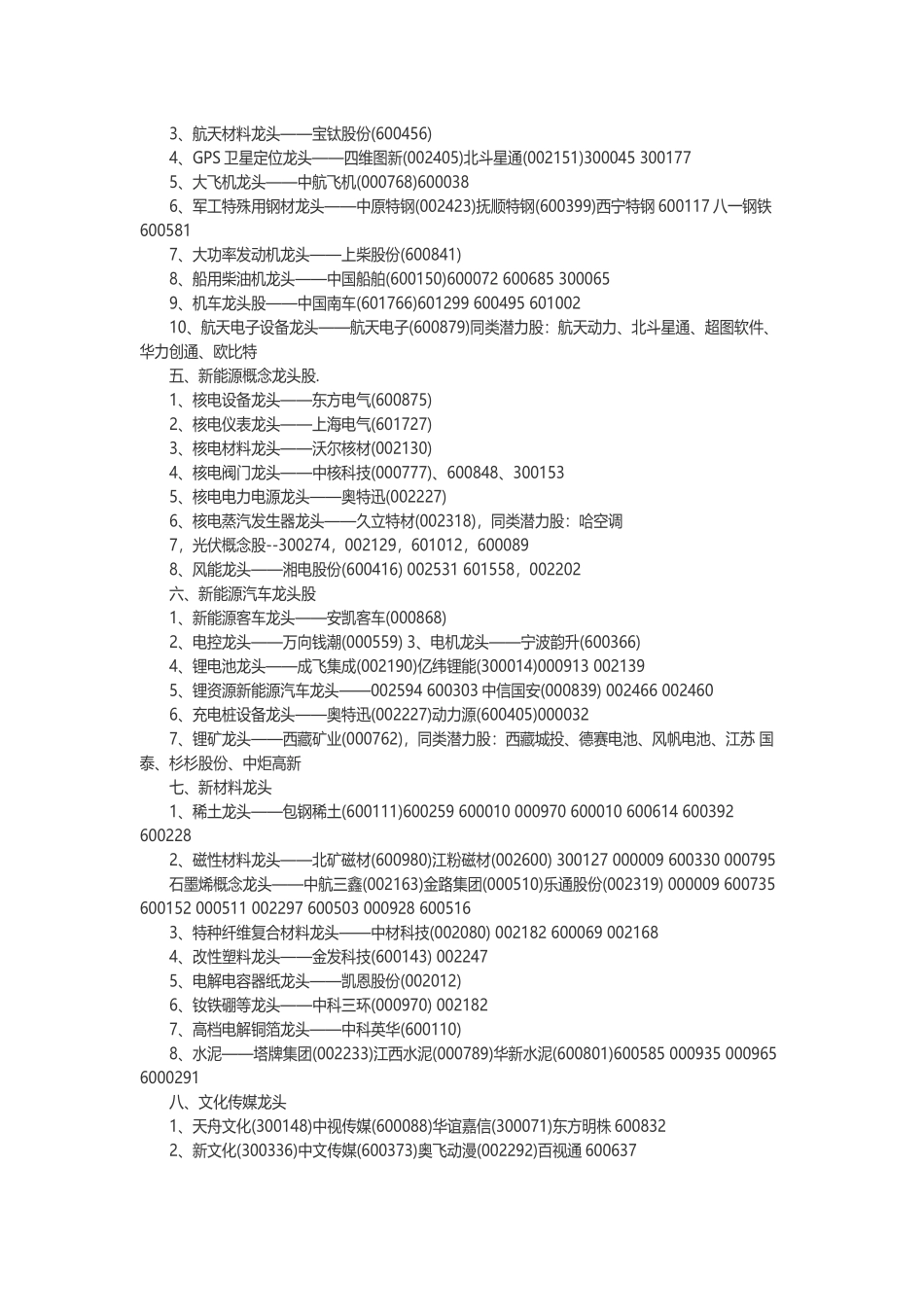 A股各种概念龙头股大全_第2页