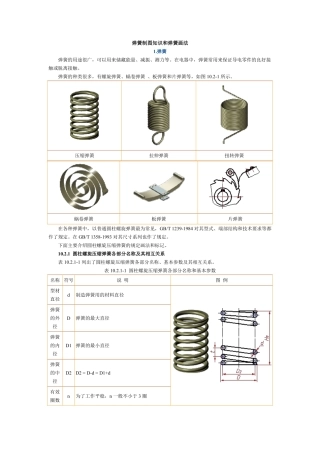 弹簧制图知识和弹簧画法
