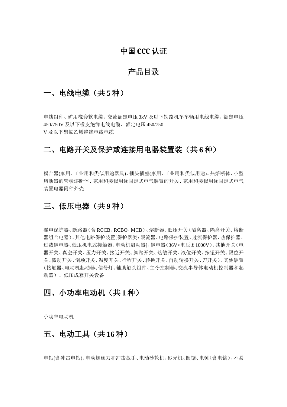 CCC认证的目录_第1页
