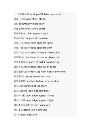 成品检验英语Checking of finished products
