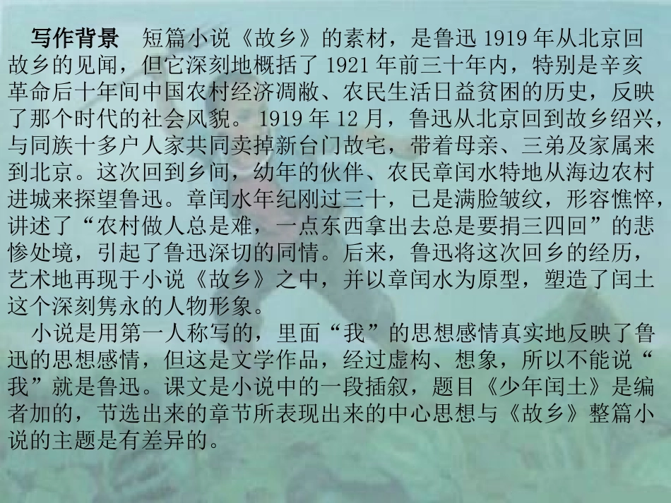 (人教新课标)六年级语文课件 少年闰土_第3页