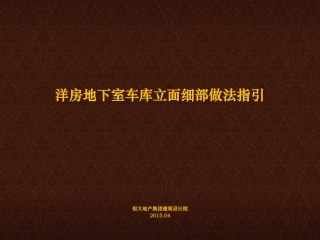 地下车库立面做法指引