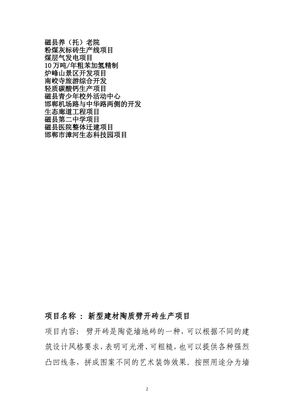 磁县2010年商务合作项目_第2页