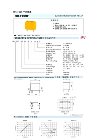 HK4100F继电器资料