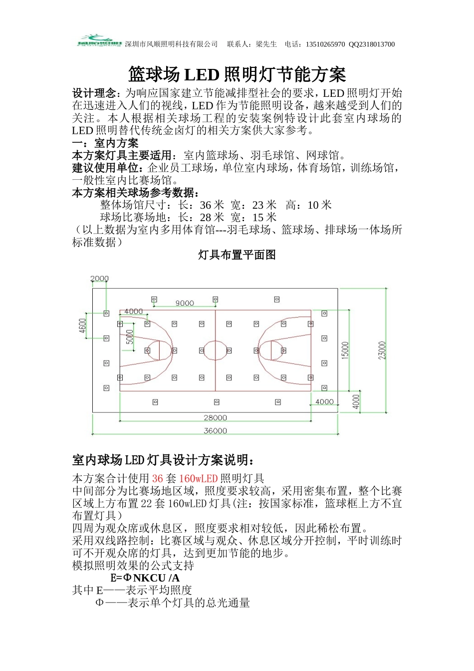 LED篮球场照明(室内、室外)_第1页