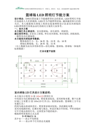 LED篮球场照明(室内、室外)