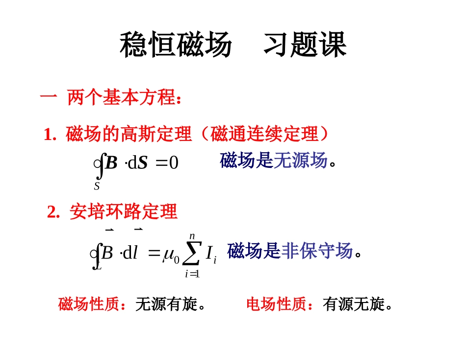 磁场部分 习题课_第1页