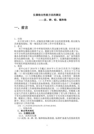 AS仪器检出限和方法检出限