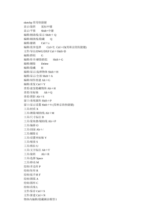 草图大师快捷键