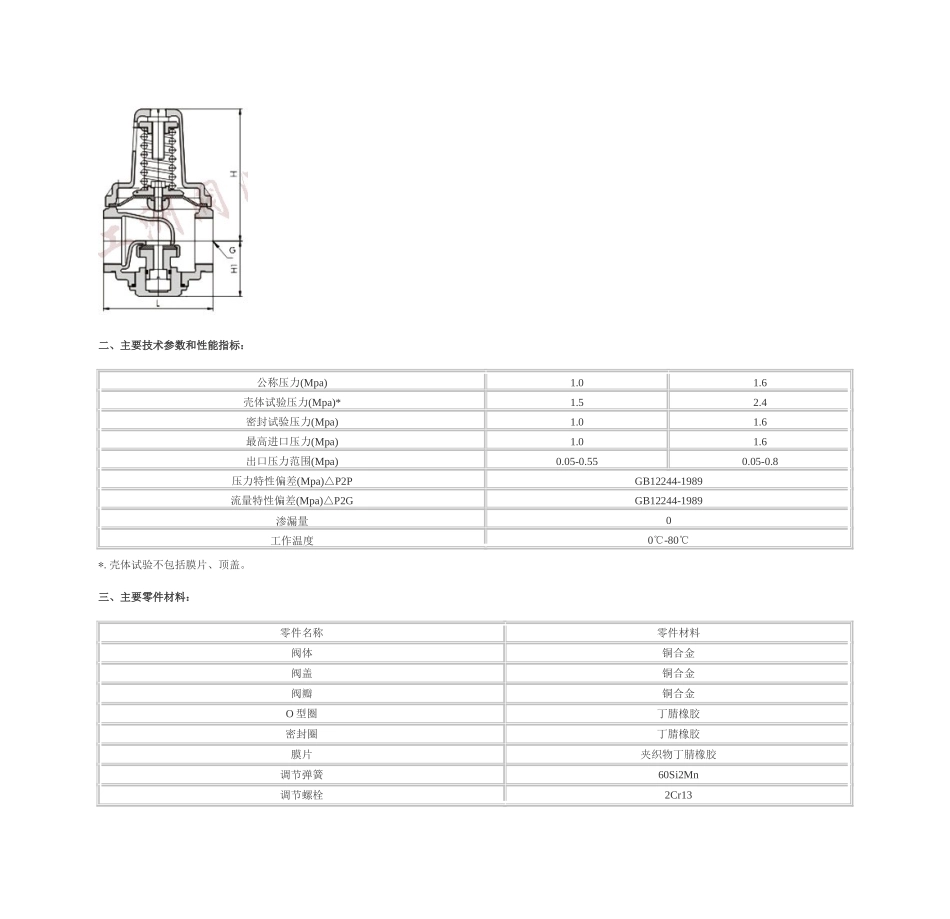 YZ11X直接作用薄膜式水用减压阀_第2页