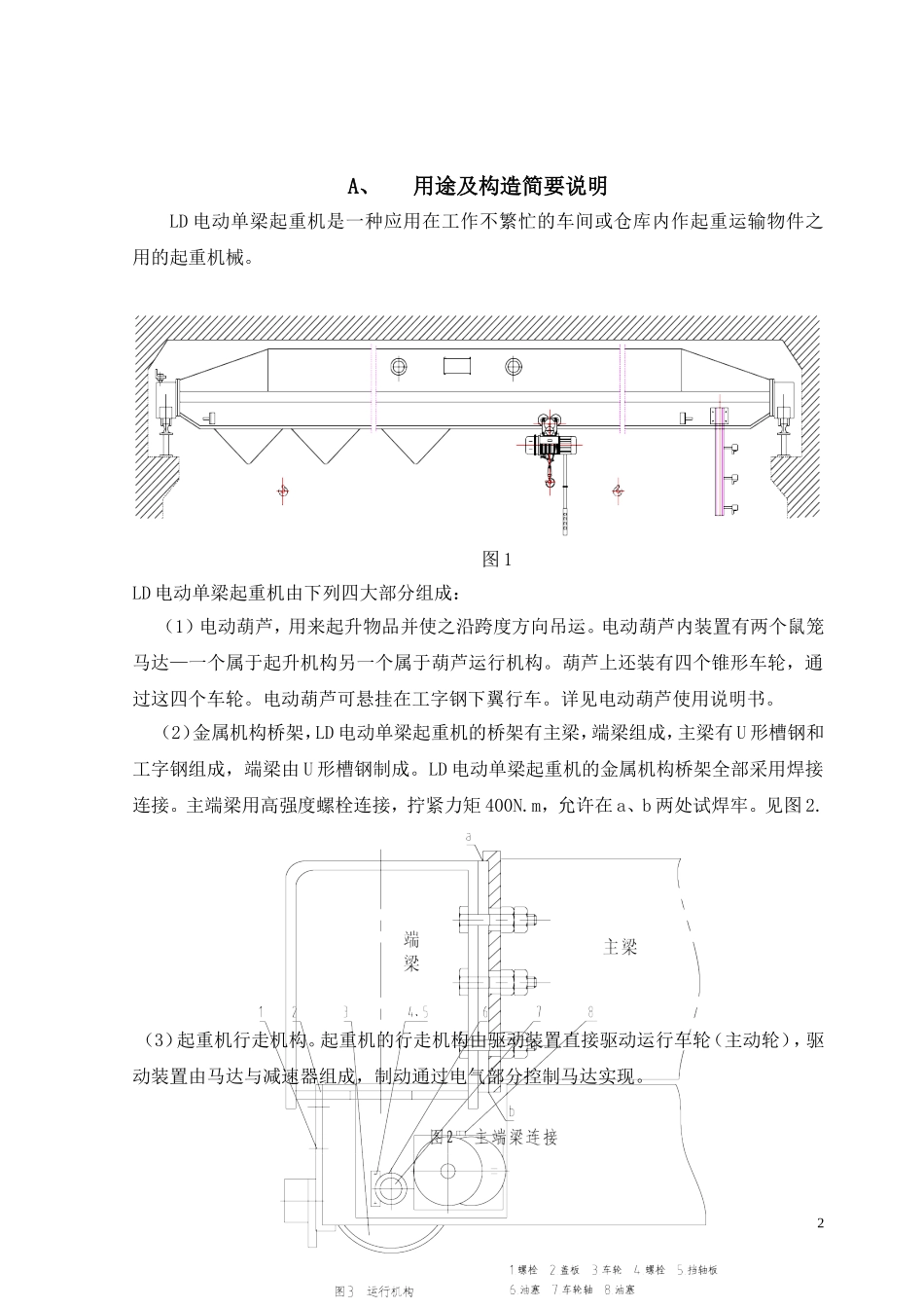 LD电动单梁起重机使用说明书_第2页