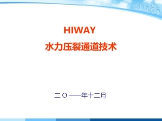 HIWAY水力压裂通道技术