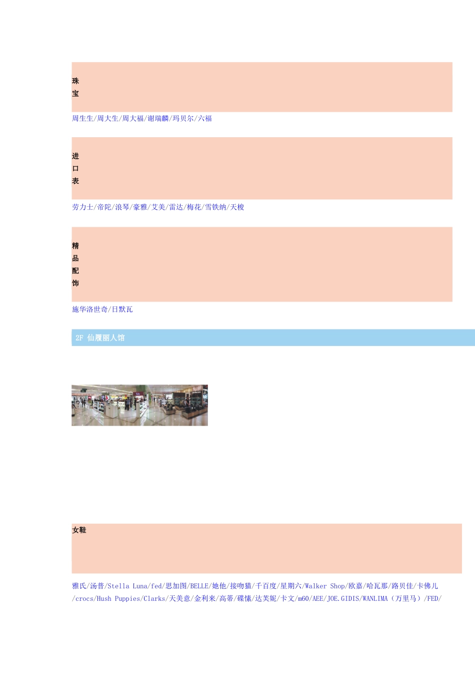 丹尼斯百货 花园店楼层品牌分布_第2页