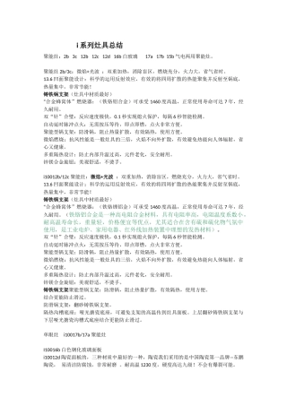 i系列灶具总结