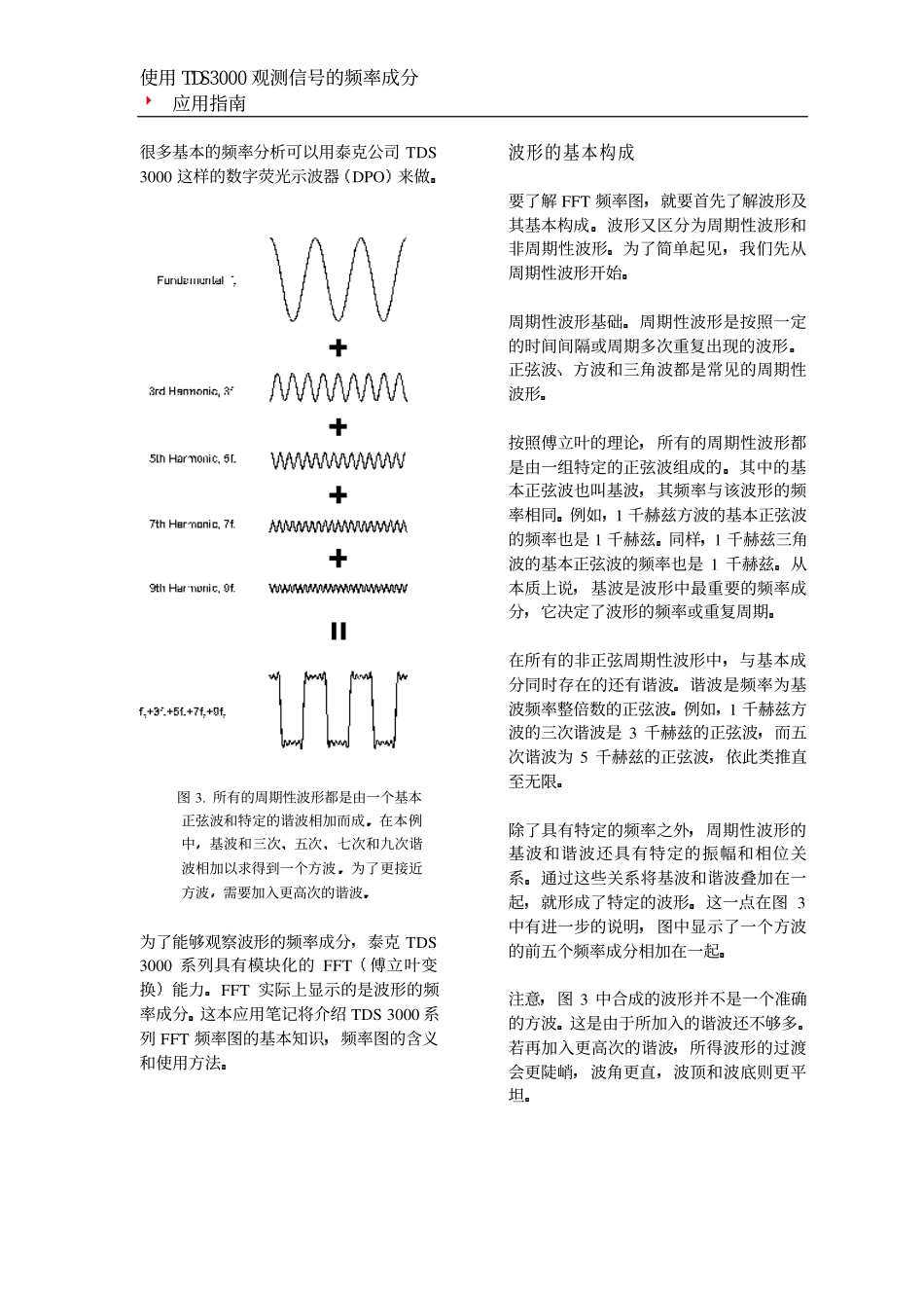 TDS3000B数字荧光示波器观察波形的频率成分 (_第2页