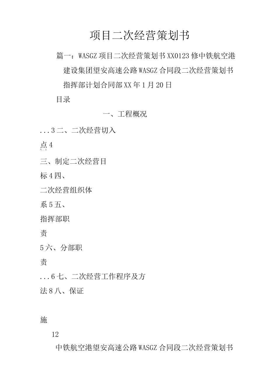 项目二次经营策划书_第1页