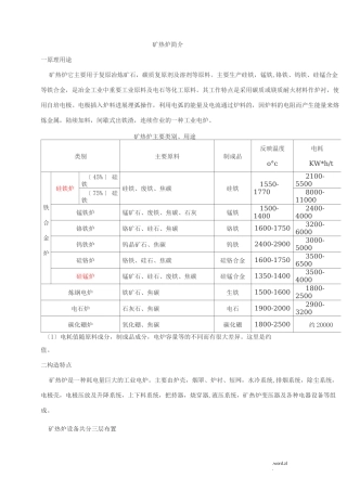 矿热炉基本知识