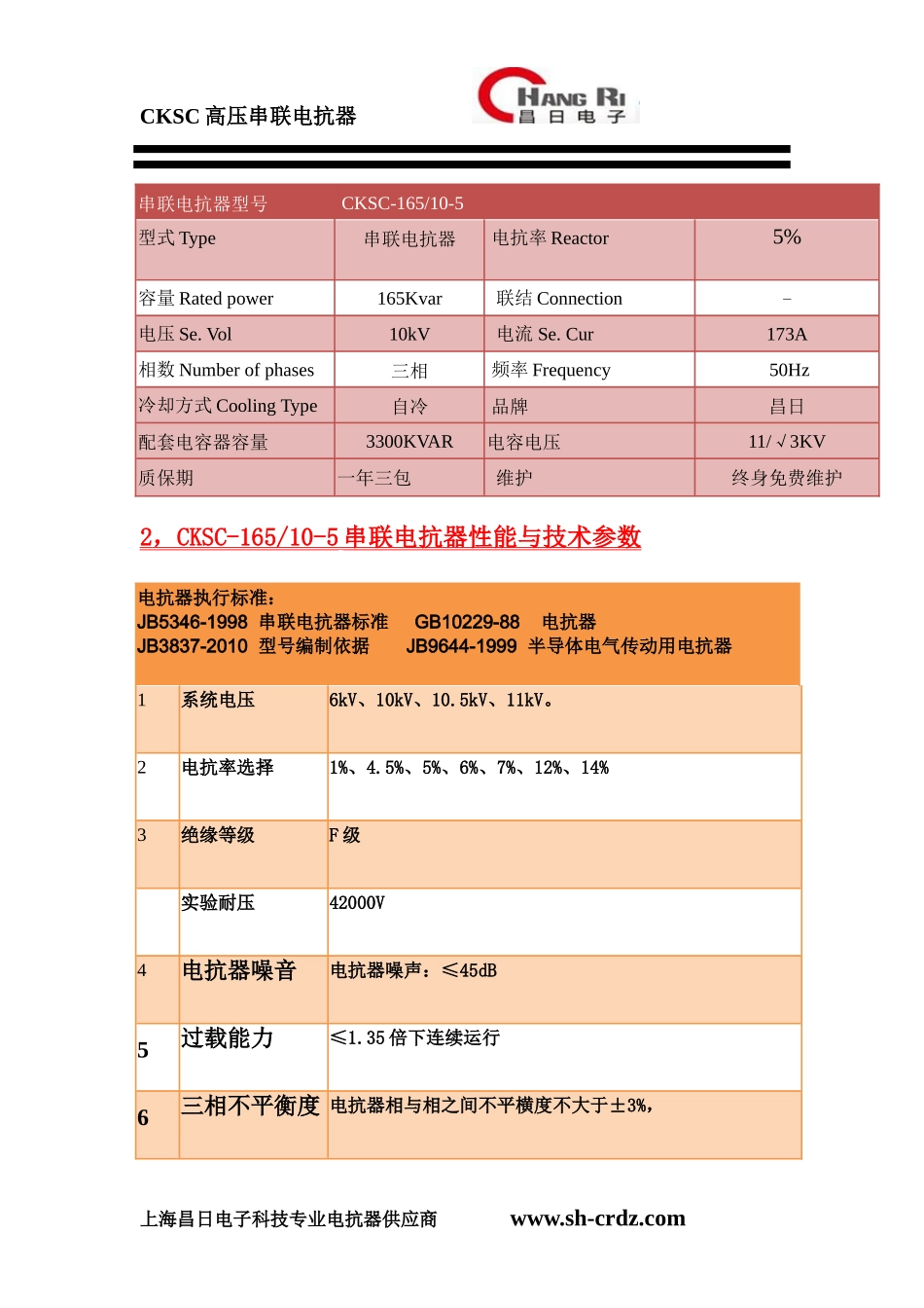 CKSC-165-10-5 高压串联电抗器 HV-series Reactors_第3页