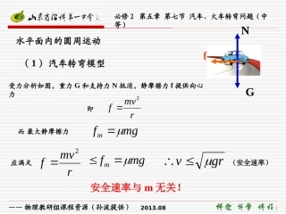 必修2 第五章 第七节 汽车、火车转弯问题(中等)