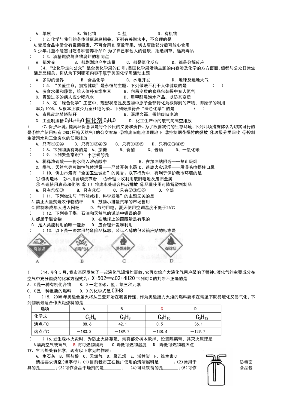第7单元《燃烧及其利用》系统复习_第2页