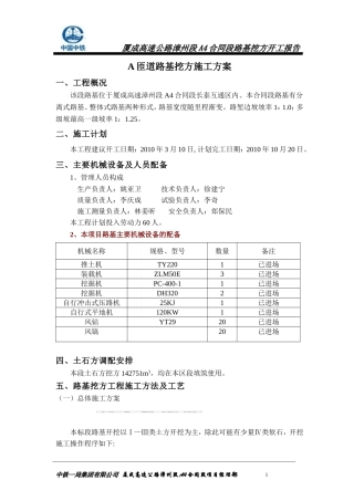 A匝道土方挖方