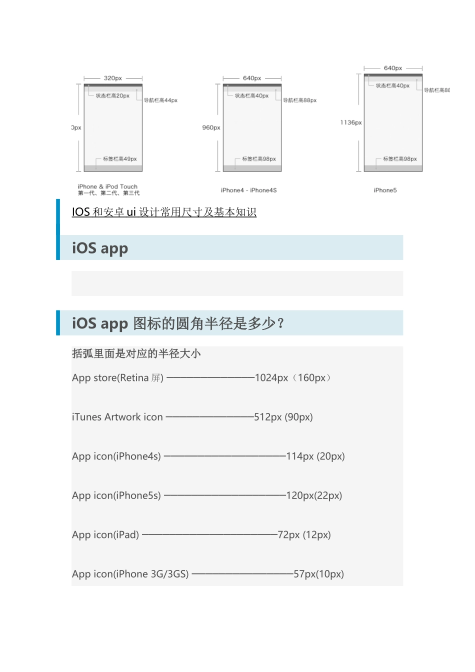 IOS与安卓屏幕尺寸设计参数参考_第1页