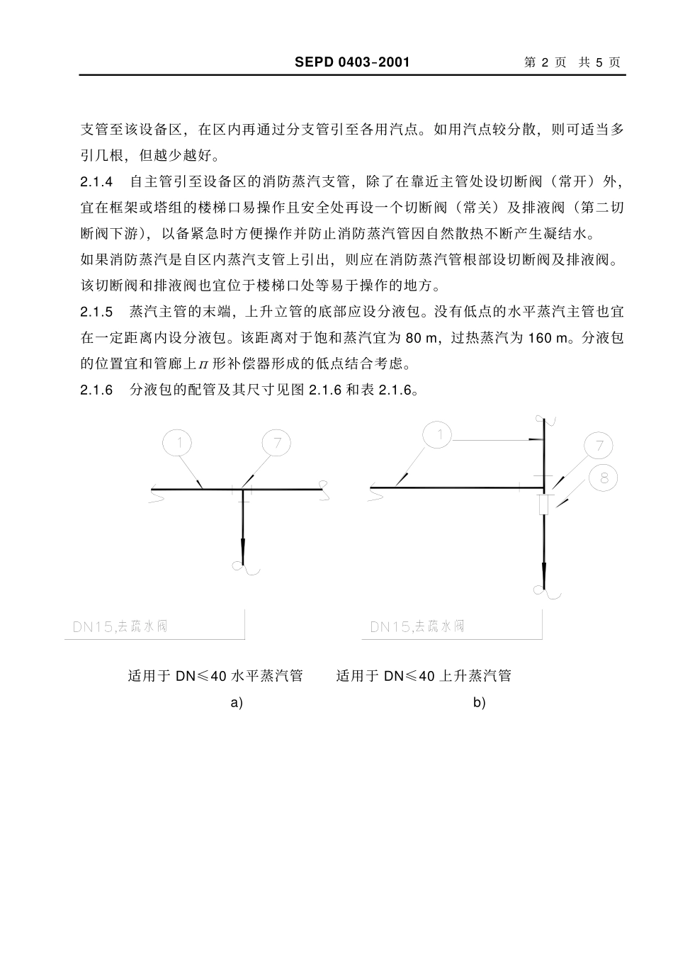 SEPD0403 装置内蒸汽和冷凝水配管设计规定_第2页