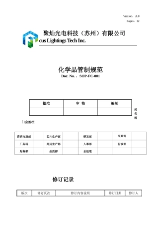 SOP-FC-001化学品管制规范