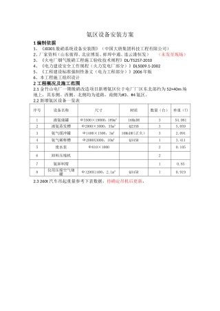 氨区设备安装方案