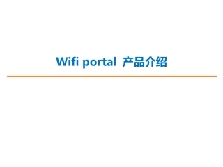 Wifi portal 产品