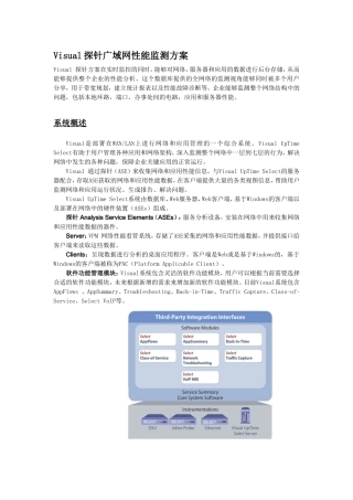 Visual探针广域网分析系统