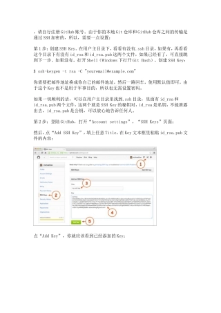 Git Push使用ssh密钥方式推送