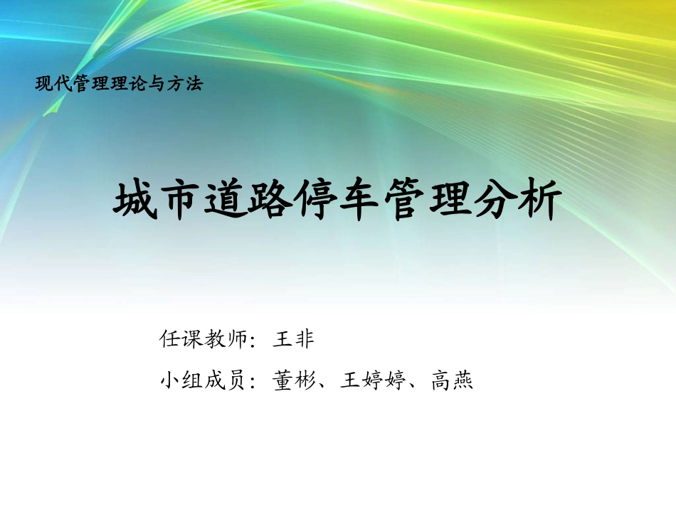 城市道路停车管理分析_第1页