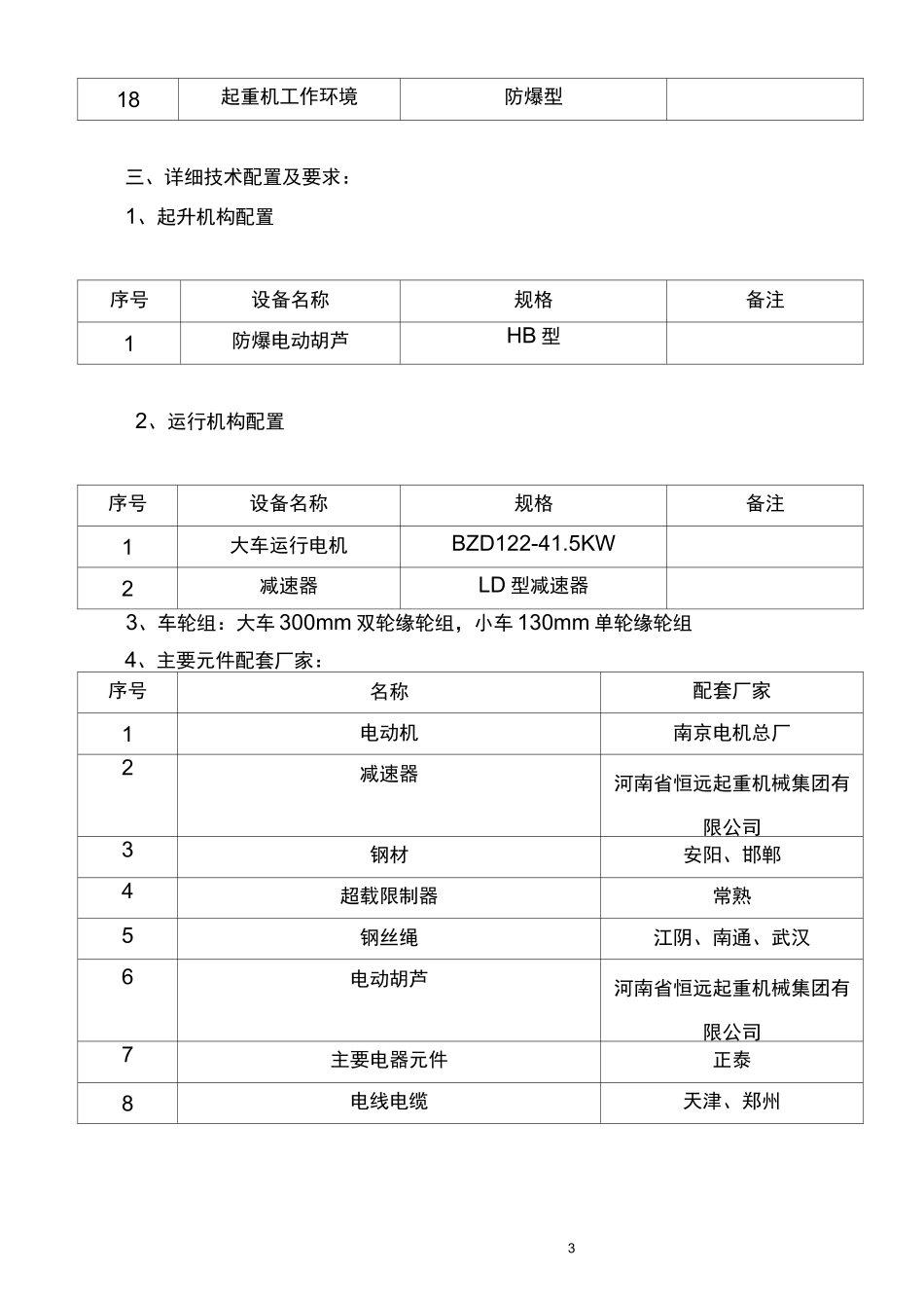 防爆电动单梁桥式起重机技术协议_第3页