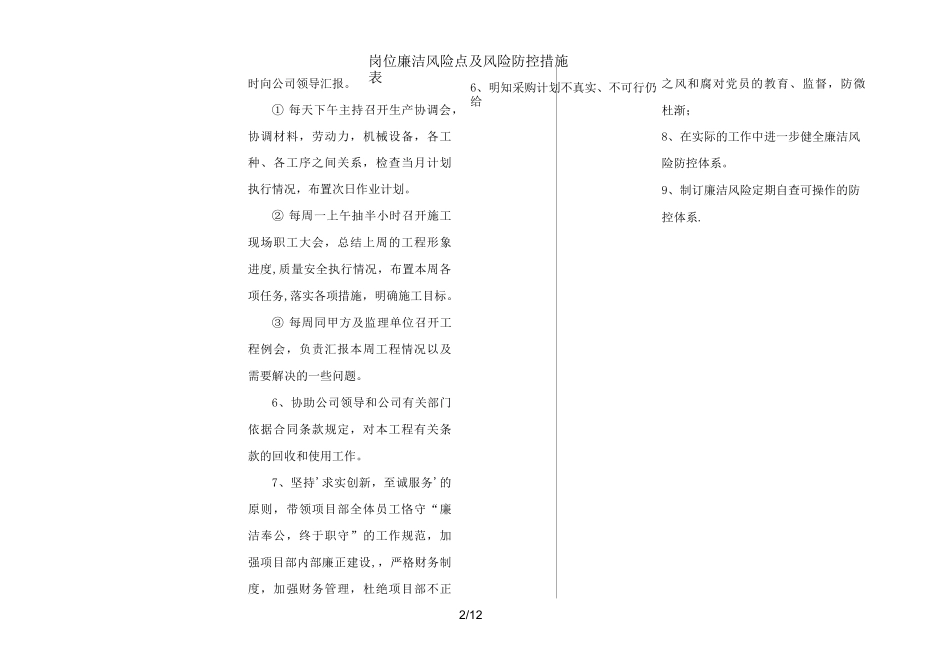 岗位廉洁风险点及风险防控措施表_第2页