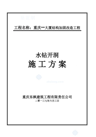 (水钻开洞施工方案)