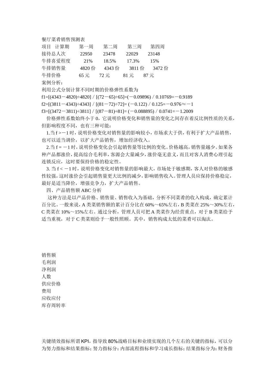 餐饮管理的指标运用_第3页