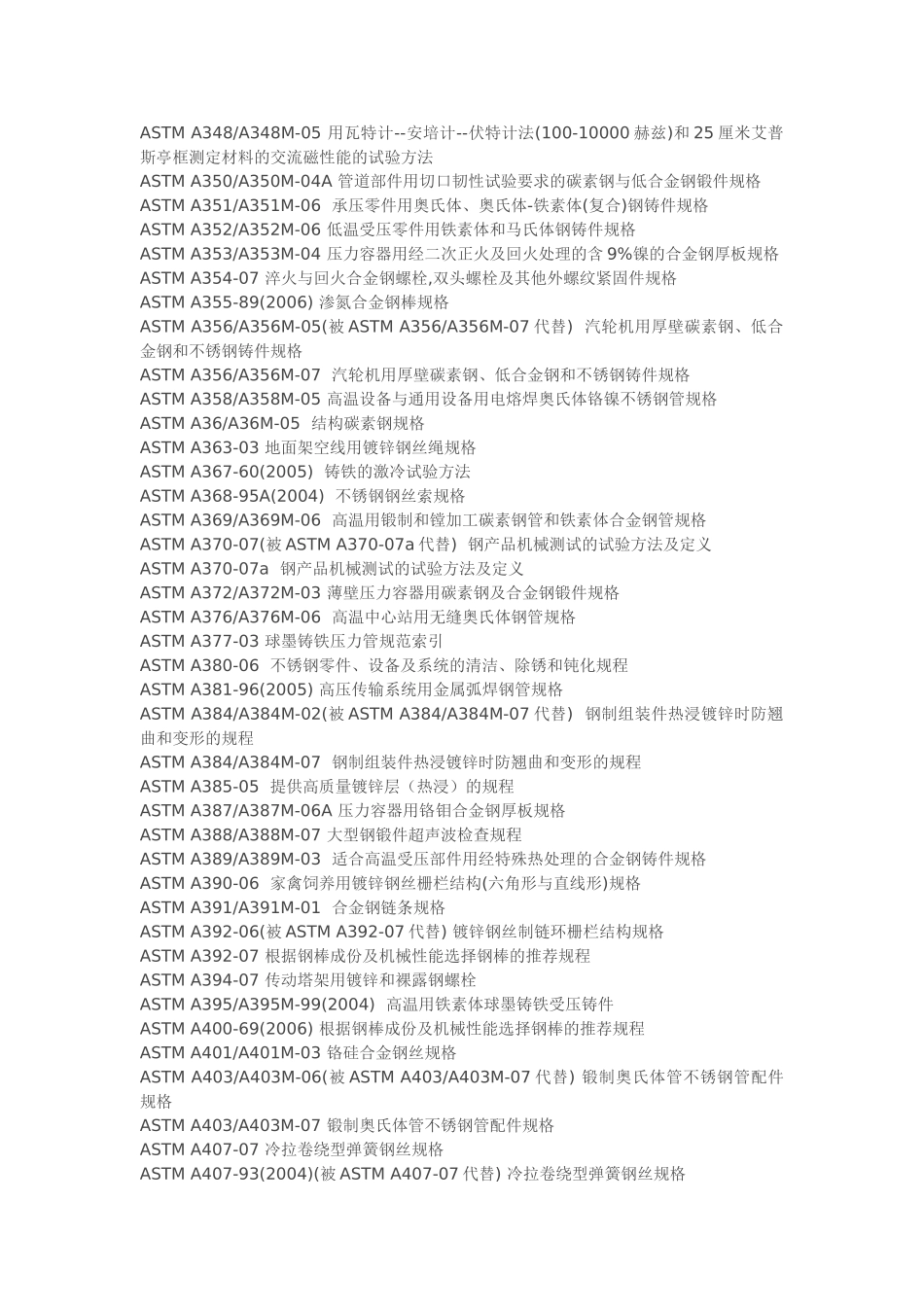 ASTM A材质规格对照表_第2页