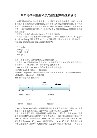 串口通信中整型和浮点型数据的处理和发送