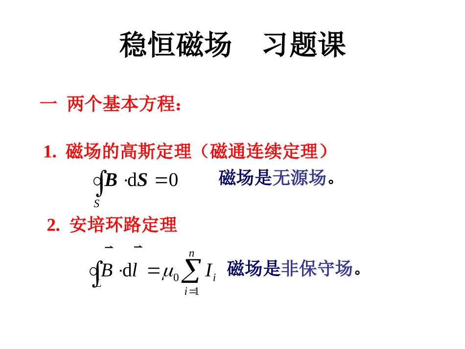 第7章 (稳恒磁场)习题课_第1页