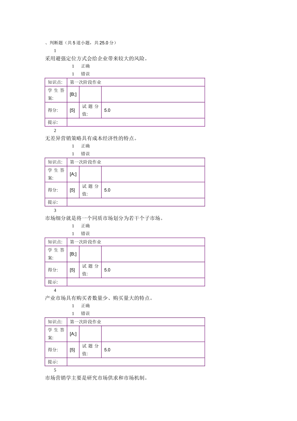 北邮市场营销基础阶梯作业一_第1页