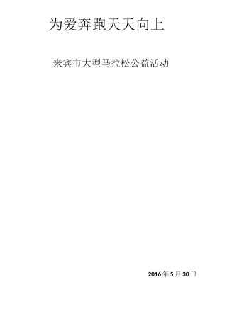 大型马拉松活动策划