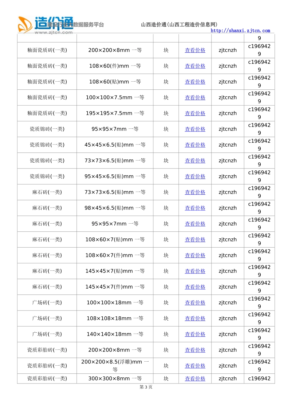 大同信息价,最新最全大同工程造价信息网信息价下载-造价通_第3页