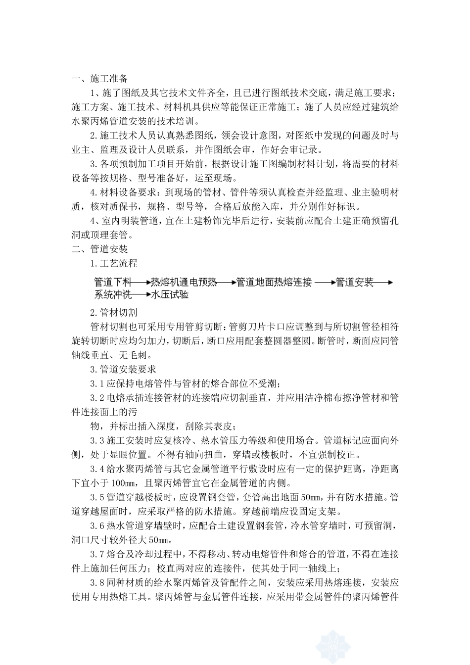 PPR管道安装施工工艺修改_第1页