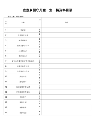 留守儿童一生一档资料
