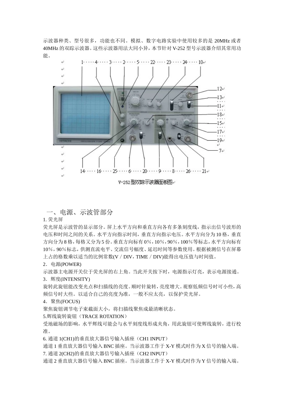 V-252型双踪示波器的使用说明_第1页