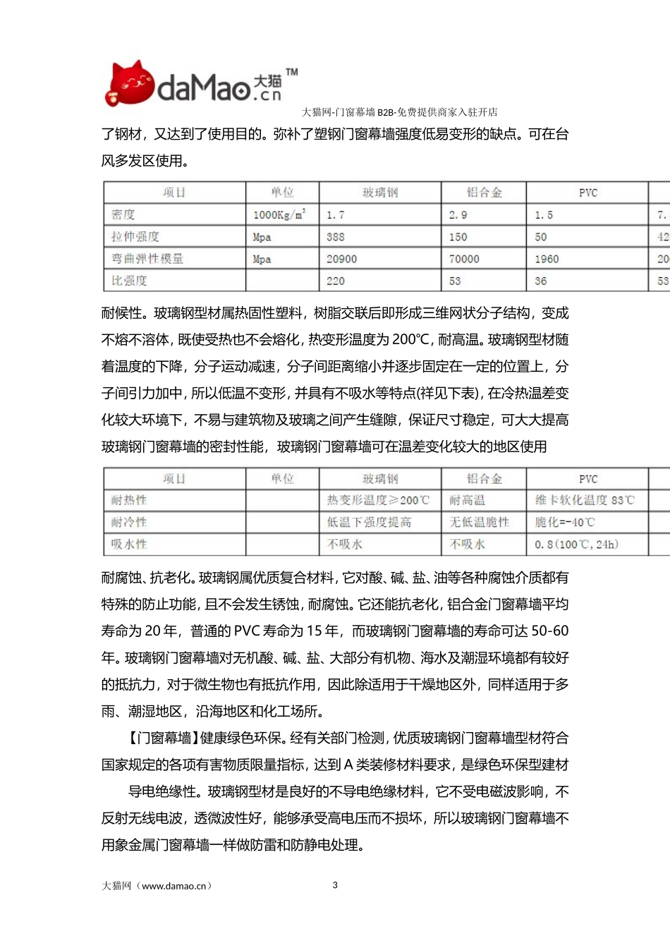 玻璃钢门窗幕墙的节能机理和功能性_第3页