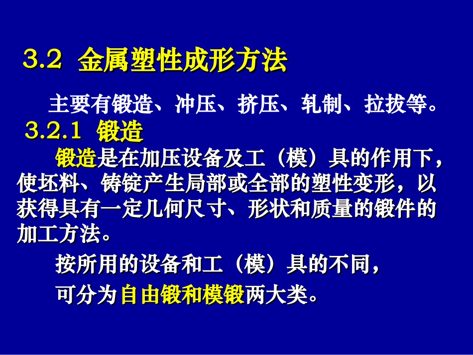 材料成形技术课件3.2_金属塑性成形方法_第1页